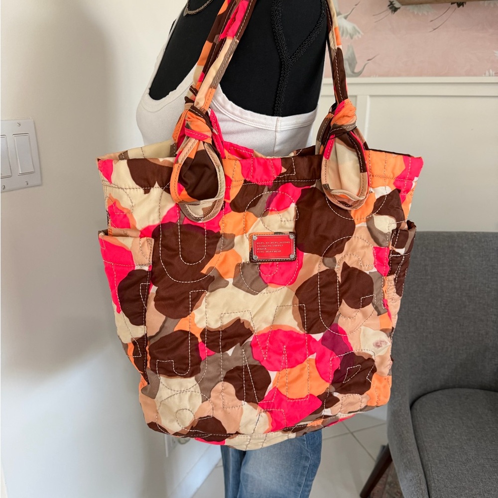 Marc by Marc Jacobs Nylon Hobo Pink/brown, Peach Totes Handbags, Shoulder Bag